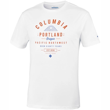 T-Shirt Columbia Leathan Trail Tee White Graphic Herren