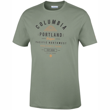 T-Shirt Columbia Leathan Trail Tee Cypress Graphi Herren