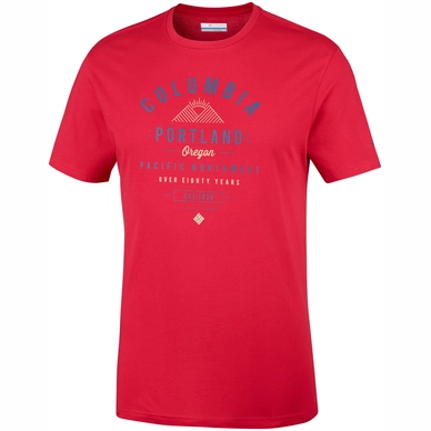T-Shirt Columbia Leathan Trail Tee Mountain Red G Herren