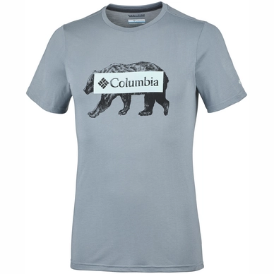 T-Shirt Columbia Box Logo Bear Tee Grey Ash Herren
