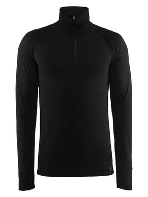 Skipully Craft Nordic Wool Zip Neck Men Black Grey