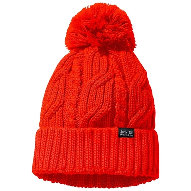 Muts Jack Wolfskin Unisex Stormlock Pompom Beanie Flashing Red