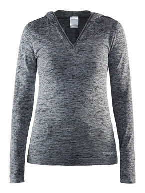 Longsleeve Craft Smooth Hood Women Black Melange