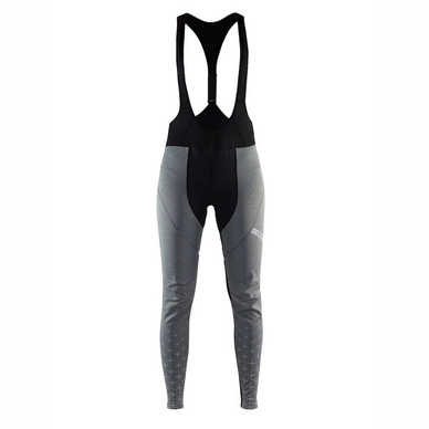 Fietsbroek Craft Belle Glow Bib Tights Women Dark Grey Melange Black