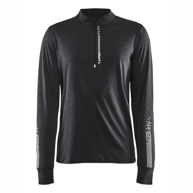 Longsleeve Craft Mind Reflective Zip Tee Men Black Melange