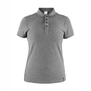 Polo Shirt Craft Casual Pique Women Dark Grey Melange