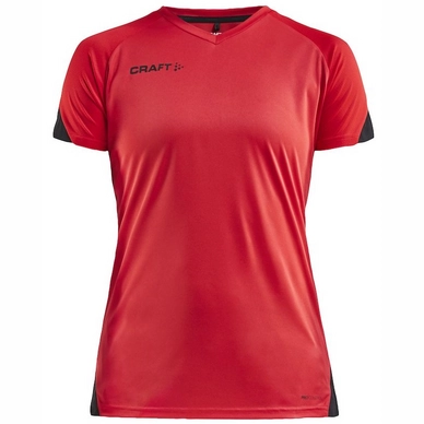 Tennisshirt Craft Pro Control Impact SS Tee W Bright Red Black Damen