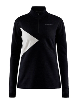Ondershirt Craft Women ADV Nordic Wool Half Zip Black Ash