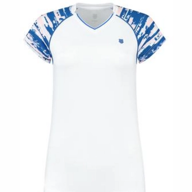 T-shirt de Tennis K Swiss Women Hypercourt Cap Sleeve 2 White Print