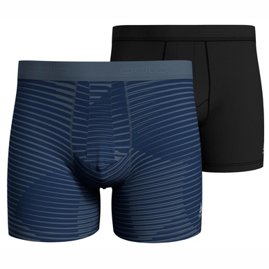 Onderbroek Odlo Men Boxer Active Everyday Eco Herita China Blue Geometric Aop SS20 Black (2-Delig)