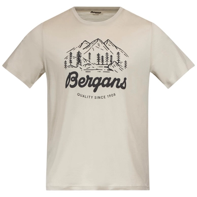 T-Shirt Bergans Men Graphic Wool Tee Chalk Sand/Solid Charcoal
