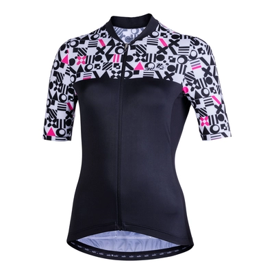 Fietsshirt Nalini Women Moderna 2.0 Zwart Roze Print
