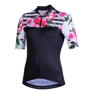 Fietsshirt Nalini Women Moderna 2.0 Zwart Roze Bloem