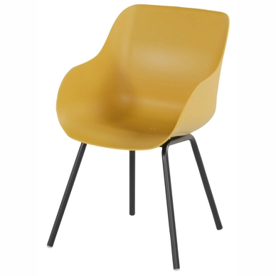 Tuinstoel Hartman Sophie Rondo Organic Chair Carbon Black Curry Yellow (set van 2)