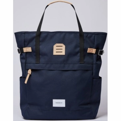 Draagtas Sandqvist Roger Navy With Natural Leather