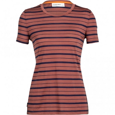 T-Shirt Icebreaker Femme Wave SS Tee Stripe Grape Navy