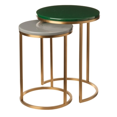 Side Table POLSPOTTEN Glossy Dark Green (Set van 2)