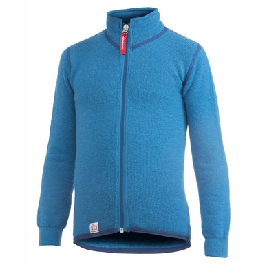 Thermal Jacket Woolpower Kids Full Zip Jacket 400 Dolphine Blue