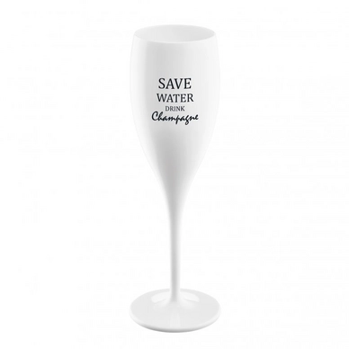 Flûte à Champagne Cheers No. 1 Save Water Drink Champagne Cotton White (Lot de 6)