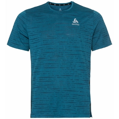 T-shirt de Sport Odlo Men SS Crew Neck Zeroweight Enginee Mykonos Blue Melange