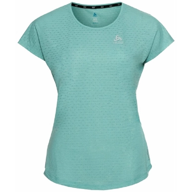 T-shirt de Sport Odlo Women SS Crew Neck Run Easy Linencool Jaded Melange