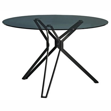 Table POLSPOTTEN Round Black & Glass