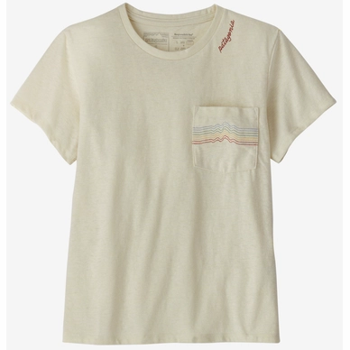 T-Shirt Patagonia Women Ridge Rise Stripe Pocket Responsibili Tee Birch White