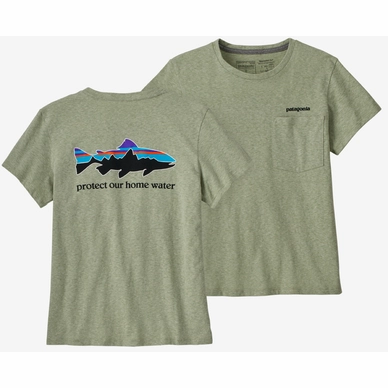 T-Shirt Patagonia Femme Home Water Trout Pocket Responsibili Tee Salvia Green