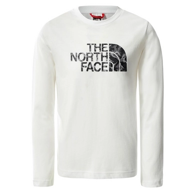 Shirt The North Face Youth L/S Easy Tee TNF White Asphalt Grey