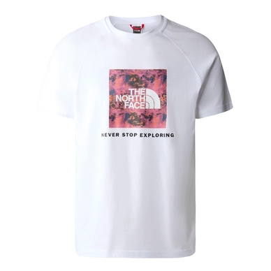 T-Shirt The North Face Men S/S Raglan Redbox Tee TNF White Cosmo Pink TNF Distort Print