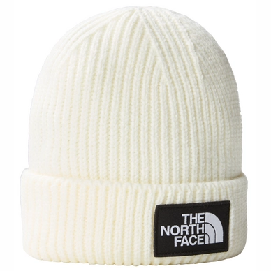 Muts The North Face Men TNF Logo Box Cuffed Beanie Short Gardenia White