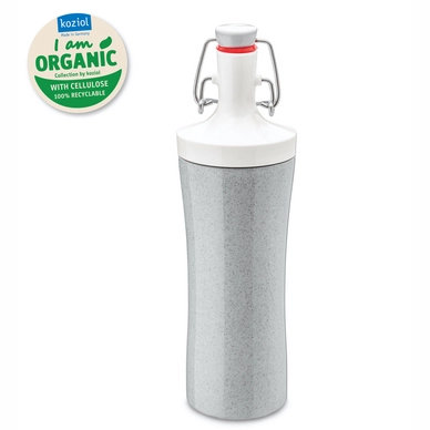 Waterfles Koziol Plopp To Go 425 ml Organic Grey Cotton white