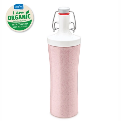 Gourde Koziol Plopp To Go 425 ml Organic Pink Cotton White