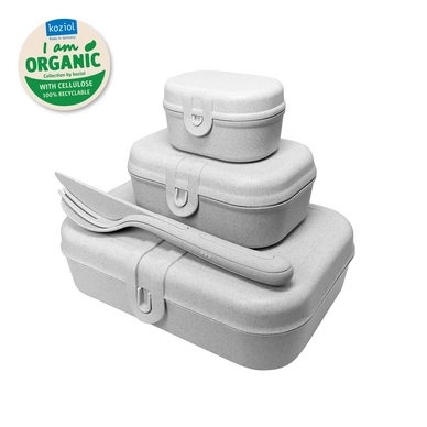 Brotdose- unnd Besteckset Koziol Pascal Ready Organic Grey