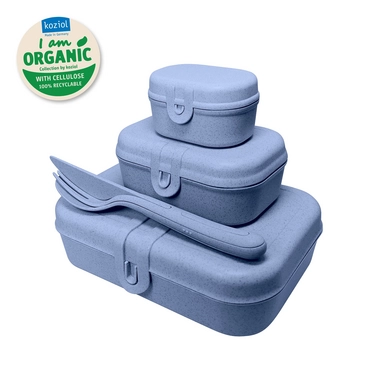 Lunchbox- en Bestekset Koziol Pascal Ready Organic Blue