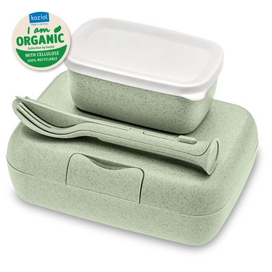 Lunchbox Koziol Candy Ready Lunchbox- en Bestekset Organic Green