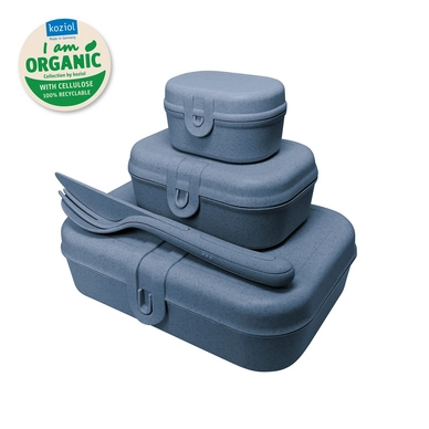 Lunchbox- en Bestekset Koziol Pascal Ready Deep Blue