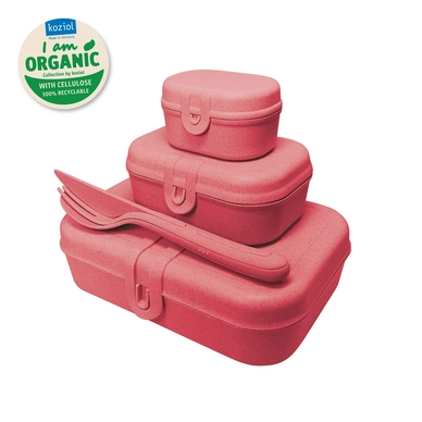 Lunchbox- en Bestekset Koziol Pascal Ready Organic Coral