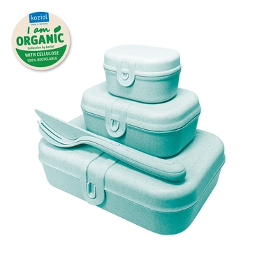 Lunchbox- en Bestekset Koziol Pascal Ready Organic Aqua