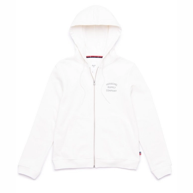 Vest Herschel Supply Co. Women's Full Zip Hoodie Stack Logo Blanc de Blanc Grey