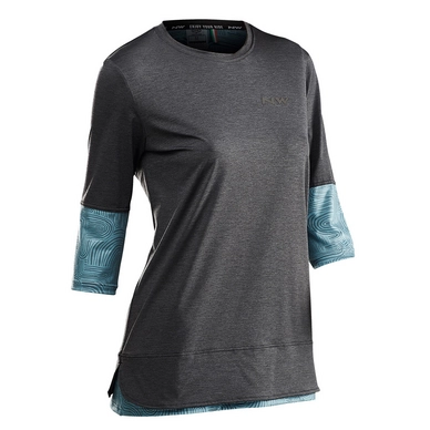 Fietsshirt Northwave Women Edge 3/4 SL Dark Grey Melange Green