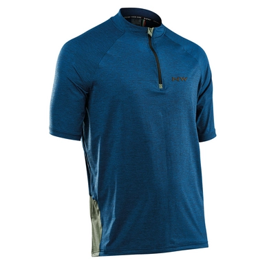 Fietsshirt Northwave Men Trail SS MTB Dark Blue Melange Green