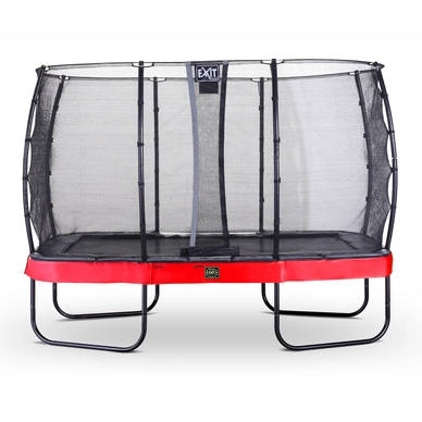 Trampoline EXIT Elegant Premium Rectangular 366 x 214 Red Safetynet Economy