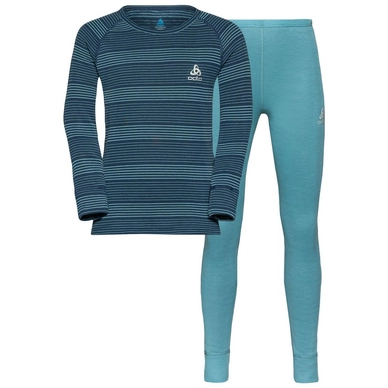 Basisschicht-Set Odlo Long Active Warm Eco Set Kids Reef Waters Blue Wing Teal