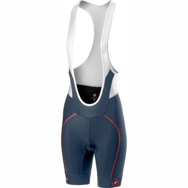 Fietsbroek Castelli Women Velocissima Bibshort Dark St Blue Salmon