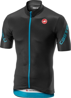 Fietsshirt Castelli Men Entrata 3 Jersey FZ Dark Gray Sky Blue