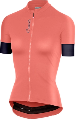 Fietsshirt Castelli Women Anima 2 Jersey FZ Salmon Dark Steel Blue