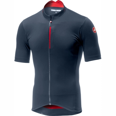 Fietsshirt Castelli Men Espresso Jersey Dark Steel Blue Red