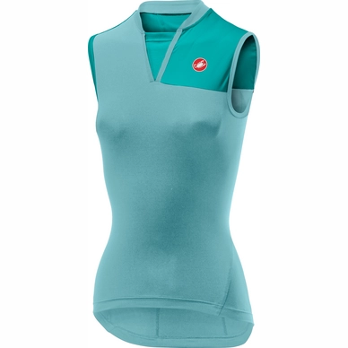 Fietsshirt Castelli Women Protagonista 2 Sleeveless A Blue Tourq Green