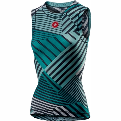 Fietsshirt Castelli Women Pro Mesh 2 Sleeveless A Blue Turq Green